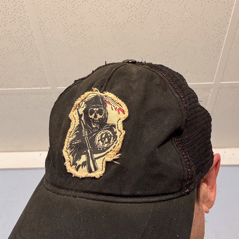 Distressed Unisex Black Sons of Anarchy’s Cap OSFM Fear the Reaper Embroidered